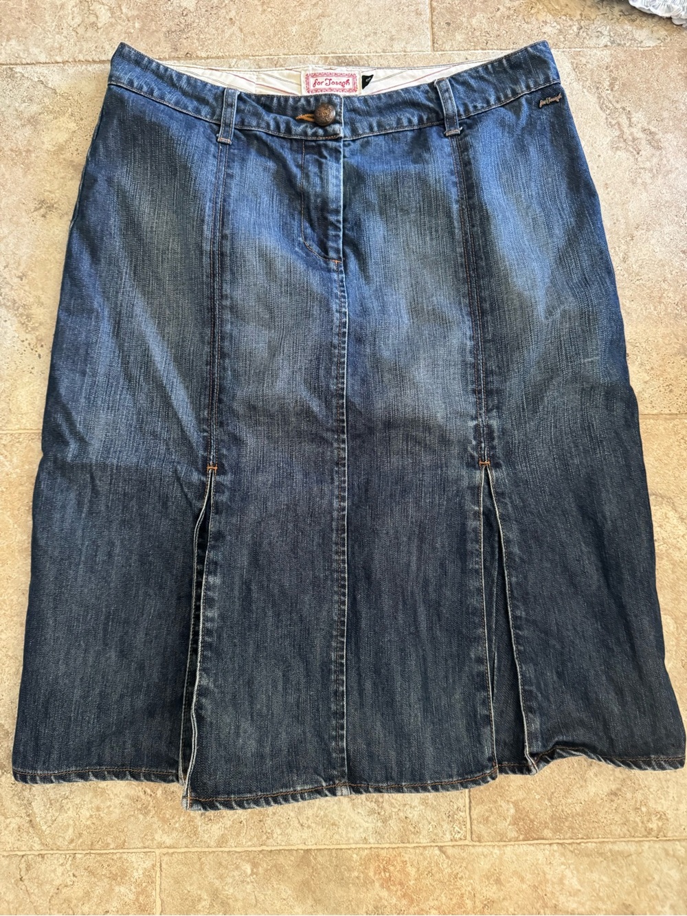 For Joseph pleated ruffle denim Jean skirt woman’s size 4 button/zip